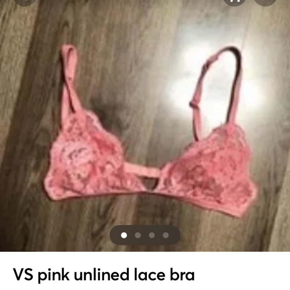 VS unlined pink lace bra